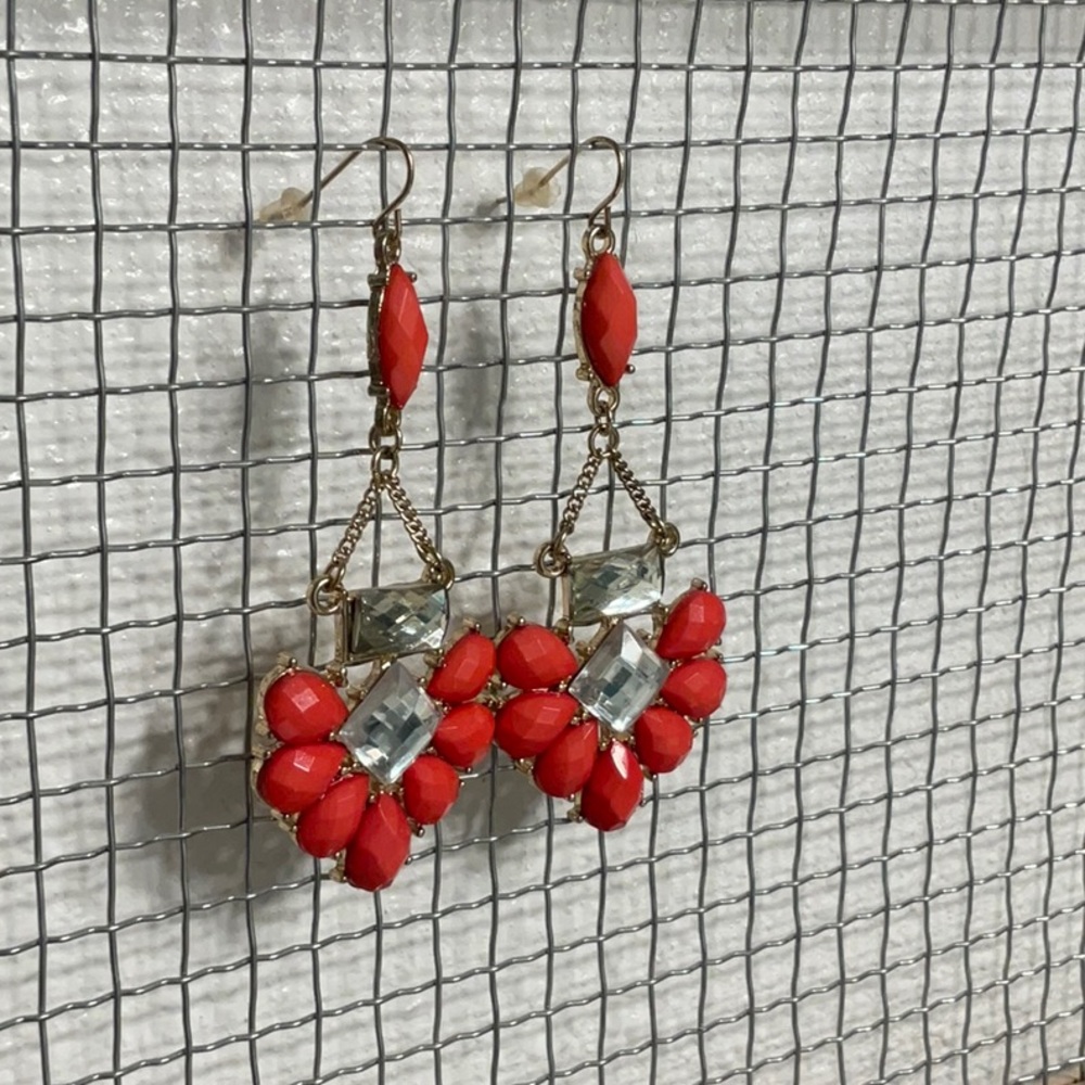 Pink Jeweled Costume Earrings